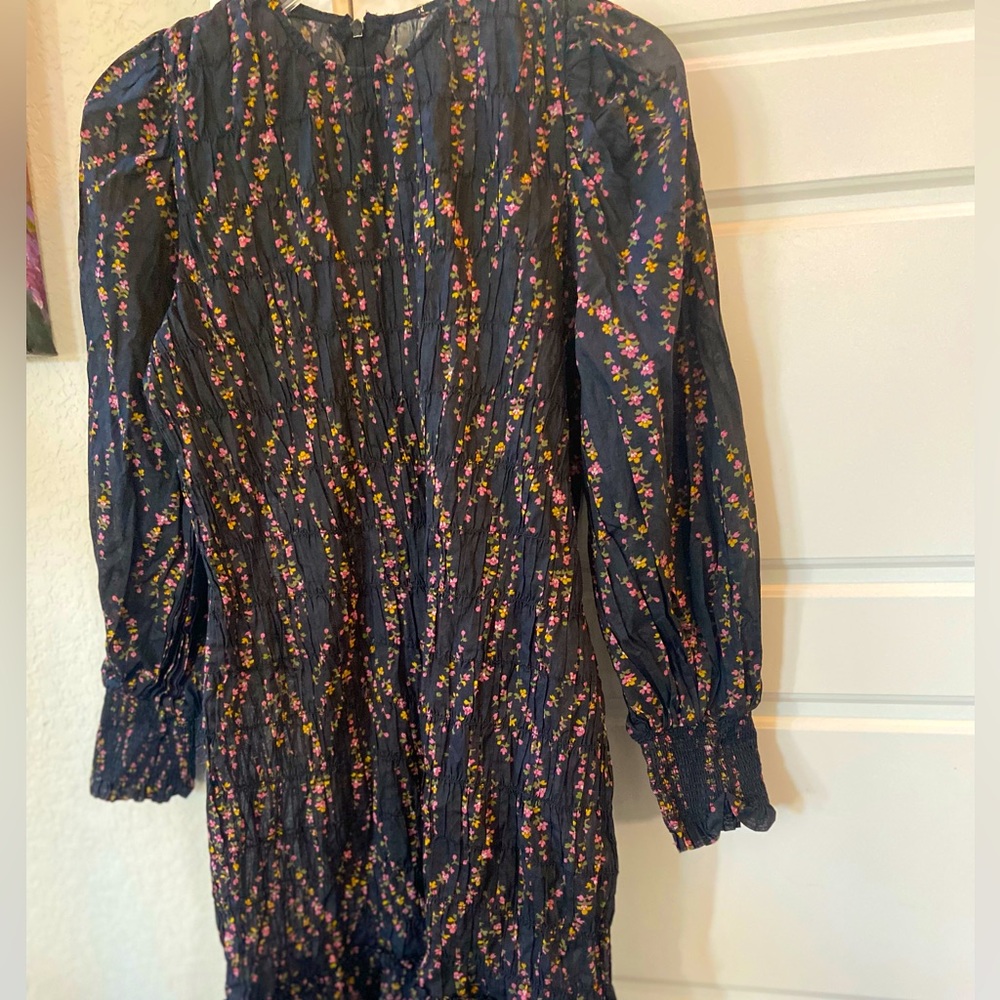 By TiMo Oslo-Norway black with colorful small flowers - midi party dress